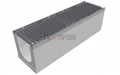 лоток водоотводный бетонный super dn300 h=310 с решеткой чугунной вч (комплект) кл. d400
